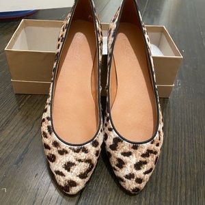 Madewell sidewalk skimmers - leopard suede -size 9